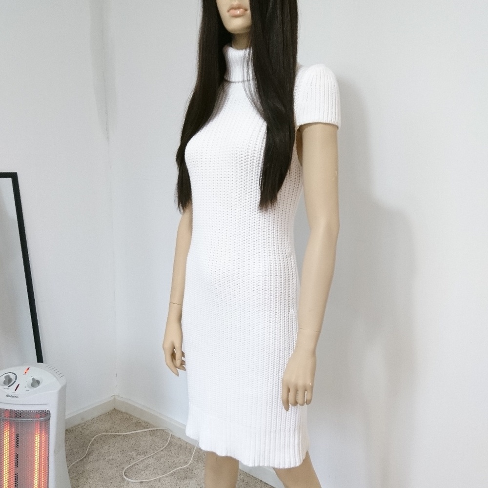 Michael Kors Ivory Turtleneck Knit Sweater Dress - Picture 4 of 7